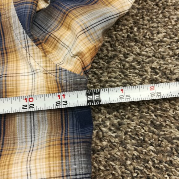 Patagonia Good Shirt Western Ripstop Cotton Shadow Plaid L/S Button Blue Mens XL - Picture 6 of 9